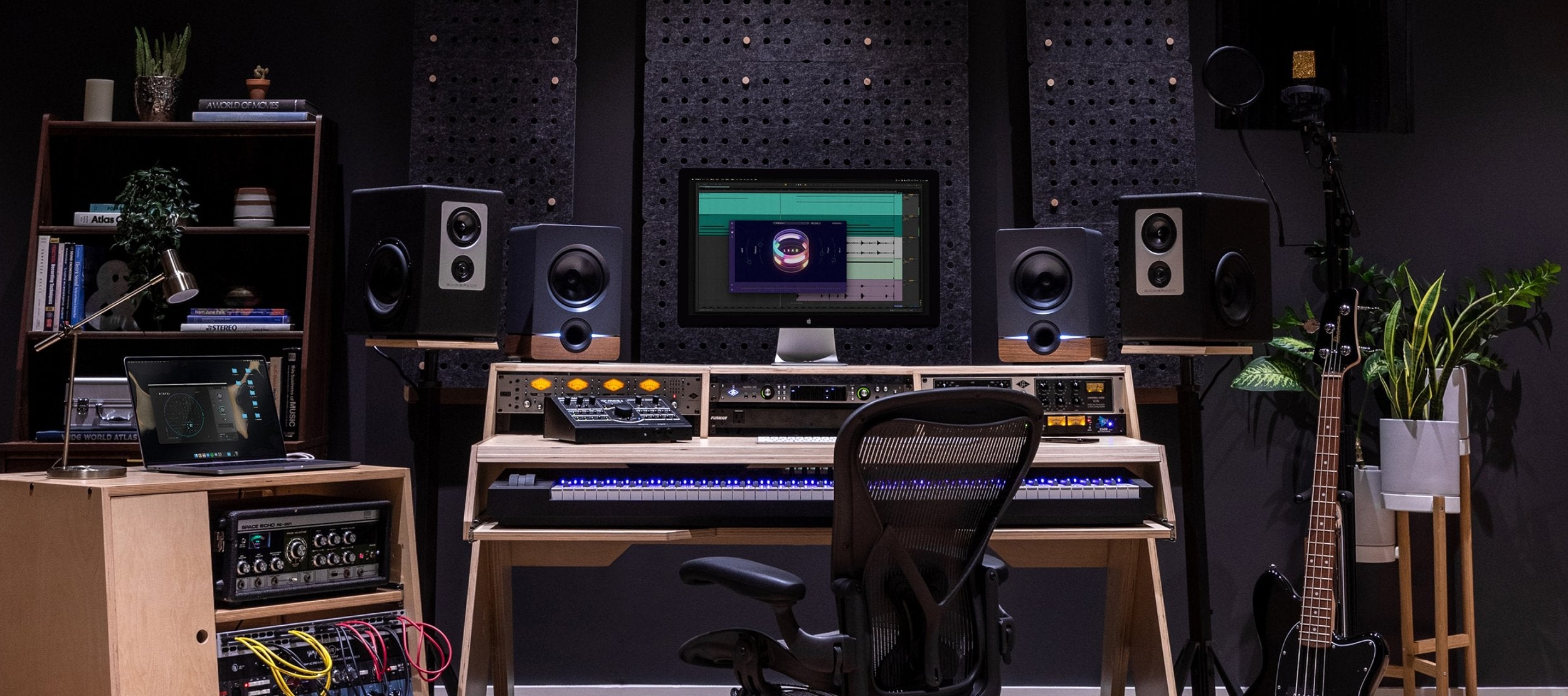 De-Fi Platform and Sidecar and Stands and Monitors used in Music Studio